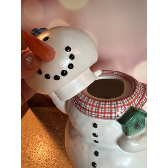 ❄️ Dept. 56 “Once Upon A Starry Night” Snowman Teapot – Winter Collectible with - Picture 6 of 10